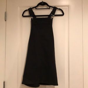 Black Denim Overall Dress